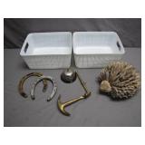 Horseshoes, Driftwood Hedgehog, Brass Anchor &...