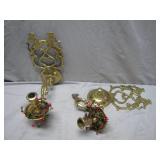 Brass Wall-Mounted Candle Holders