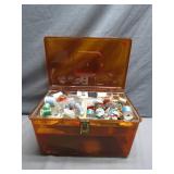 Amber Sewing Box With Mixed Threads