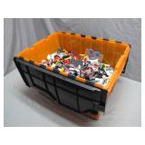 Large Orange Storage Bin of Assorted LEGO Bricks
