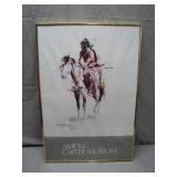 Framed Amon Carter Museum Print w/ C.M Russell Art