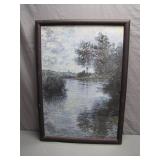 Framed Landscape-Style Artwork of River Scene