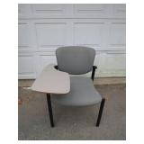 Gray Chair With Attached Desk Arm
