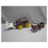 Cast Iron Stagecoach & Coal Wagon Toys