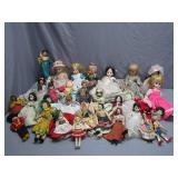 Diverse Collection of 30 Dolls in Varied Attire