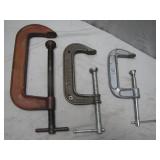 3 Heavy-Duty C-Clamps