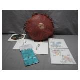 Chinese Embroidered Cushion and Stationery Set