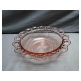 Pink Depression Glass Serving Bowl