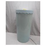 Powder Blue Scalloped-Edge Trash Can