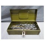 Metal Drill Bit Storage Box With Bits
