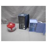 2 Crystal Paperweights with Cases