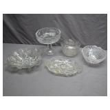 5 Clear Glass Bowls