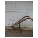 Early Wooden-Handled Push Cultivator