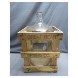 Great Bear Spring Co. Glass Jug in Wooden Crate