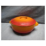 Le Creuset Flame-Colored Lidded Casserole Dish