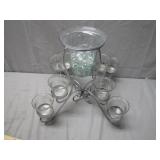 Metal and Glass Candle Holder Centerpiece