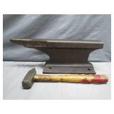 Hand Forged Railroad Anvil with Hammer