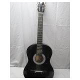 6-String Black Acoustic Guitar with Case