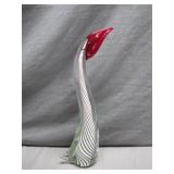 Murano-Style Glass Sculpture With Red Top
