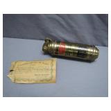 Early 20th Century Merlite Brass Fire Extinguisher