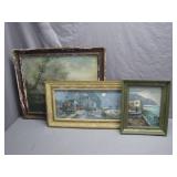 Three Framed Landscape Paintings