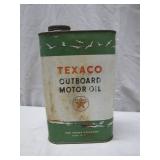 Texaco Outboard Motor Oil Tin Container