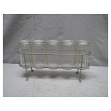 Glass Shaker Set With Metal Rack