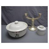 Eclectic Decor Set with Candle Holder & Ceramics