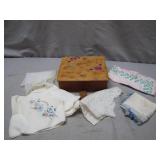 Decorative Handkerchief Box with Embroidered...