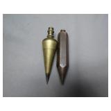 2 Metal Plumb Bobs w/ Unique Designs