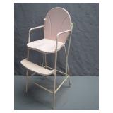 Metal Doll High Chair With Pink Finish