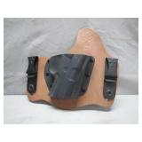 Leather Gun Holster with Engraved Emblem