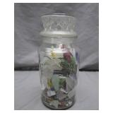 Glass Jar With Assorted Sea Glass Pieces