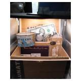 Cigar Box with Coins & Curious Treasures