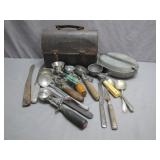 Vintage Kitchen Utensils with Tin Case