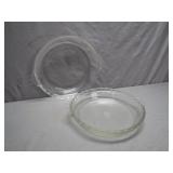 Two Clear Pyrex Pie Plates