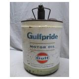 Gulfpride Motor Oil Can, 5 Gallons