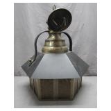 Hexagonal Outdoor Brass and Glass Lantern
