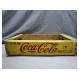 Coca-Cola Wooden Crate With Yellow Finish