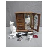 Wooden Jewelry Box with Accessories