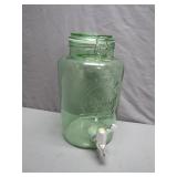 Glass Beverage Dispenser With Metal Spigot