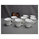 Corelle Stoneware and Wooden Goblets Set