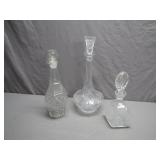 3 Cut Glass Decanters