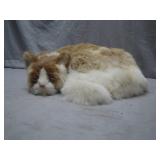 Faux Fur Sleeping Cat Figurine