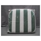 Green and White Striped Chair Cushions