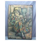 Painting of Harlequin Playing a Mandolin
