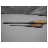 Two Wooden-Handled Screwdrivers