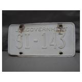 U.S. Government License Plate SI-143