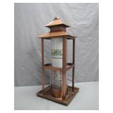 Copper-Toned Hanging Bird Feeder Lantern