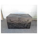 Vintage Black Steamboat Trunk